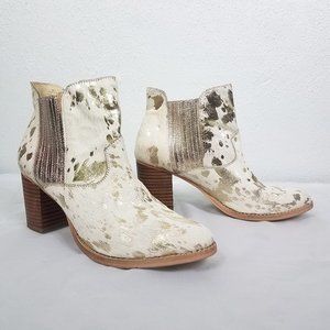 Women's Faux Horse Hair Leather Ankle Boots Shoes